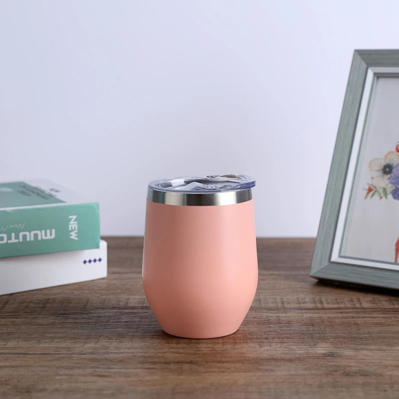 Cuia Térmica Inox 350ml com Tampa Vedada – Parede Dupla, Conserva Bebidas Geladas ou Quentes