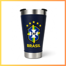 Copos Térmico Brasil CBF Aço Inox (473ml) Futebol