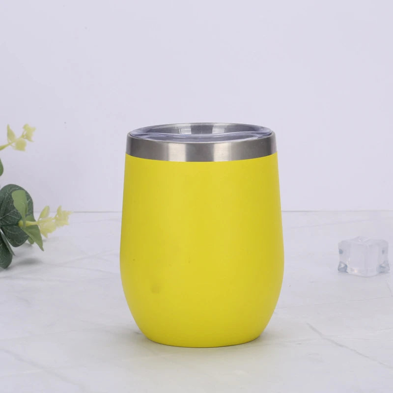 Cuia Térmica Inox 350ml com Tampa Vedada – Parede Dupla, Conserva Bebidas Geladas ou Quentes