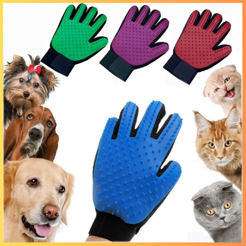 Luva  Tira Pelos para Pets Nano Magnética– Massagem, Higiene e Conforto para Seu Pet