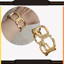 Pulseira Bracelete Feminina em Aço Inoxidável – Design Geométrico Moderno Dourado ou Prateado