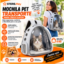 Mochila Pet Transporte para Cães e Gatos Visão Ampla com Entrada de Ar