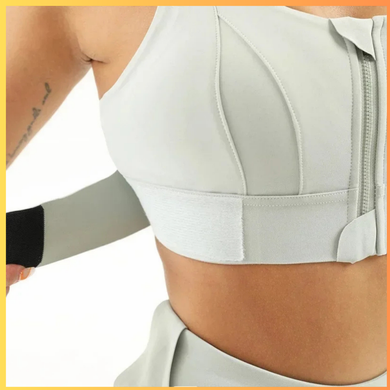 Top Esportivo Feminino de Alta Sustentação com Zíper Frontal – Alça Ajustável, Ideal para Yoga e Treinos de Alto Impacto