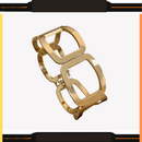 Pulseira Bracelete Feminina em Aço Inoxidável – Design Geométrico Moderno Dourado ou Prateado