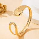 Pulseira Aberta Feminina Geométrica – Design Vazado Elegante e Moderno