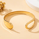 Pulseira Aberta Feminina Geométrica – Design Vazado Elegante e Moderno