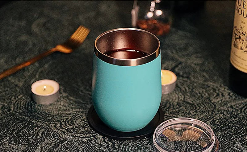 Cuia Térmica Inox 350ml com Tampa Vedada – Parede Dupla, Conserva Bebidas Geladas ou Quentes
