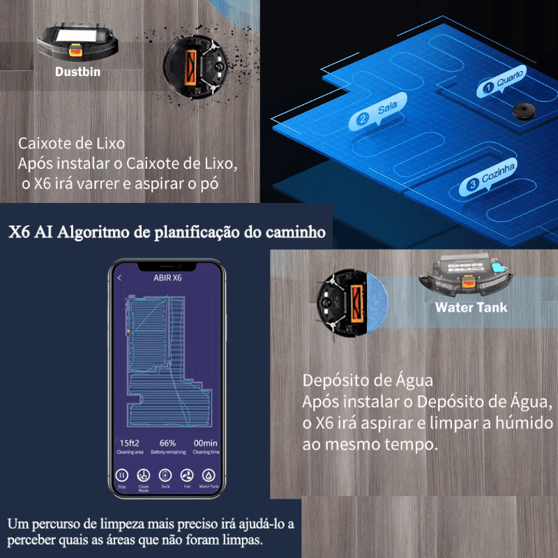 Aspirador de Pó Robô Abir X6 - Loja STERS.Mey