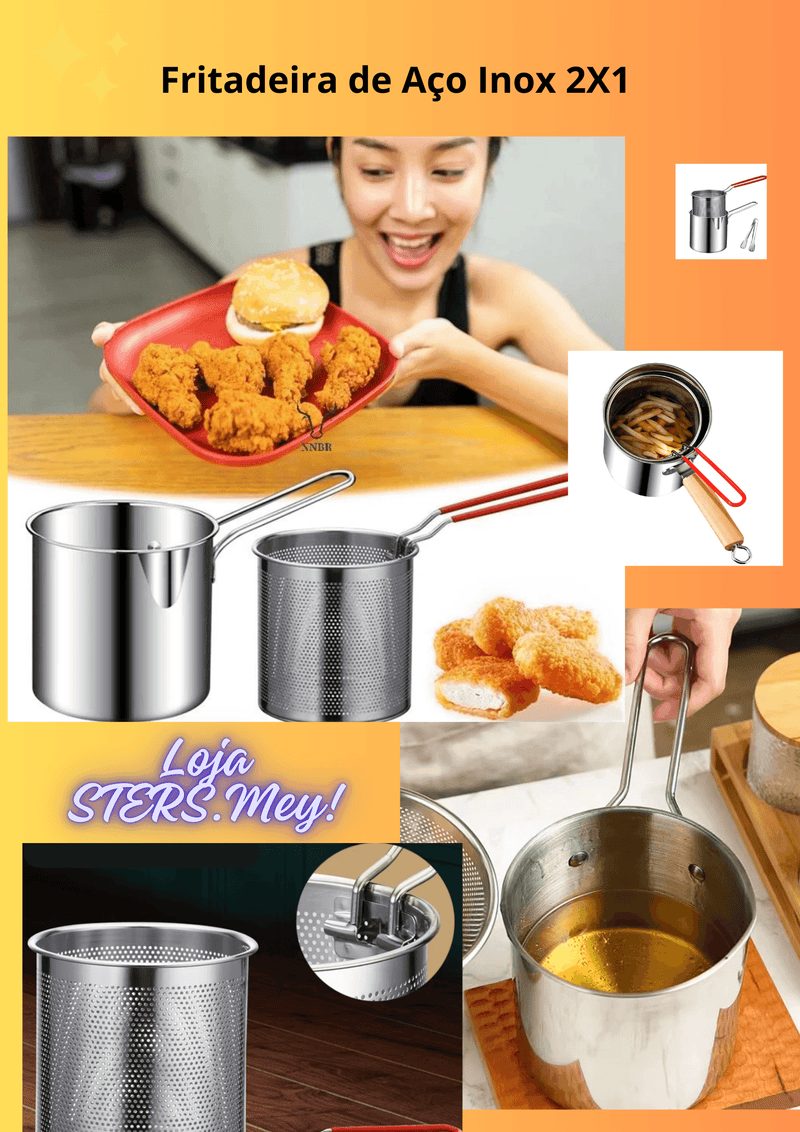 Fritadeira de Aço Modelo Japonês - Loja STERS.Mey