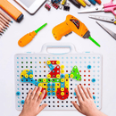 Kit Ferramenta Infantil de Montagem Criativa – 144 Peças com Parafusadeira Elétrica, Maleta Portátil e Blocos Coloridos - Loja STERS.Mey