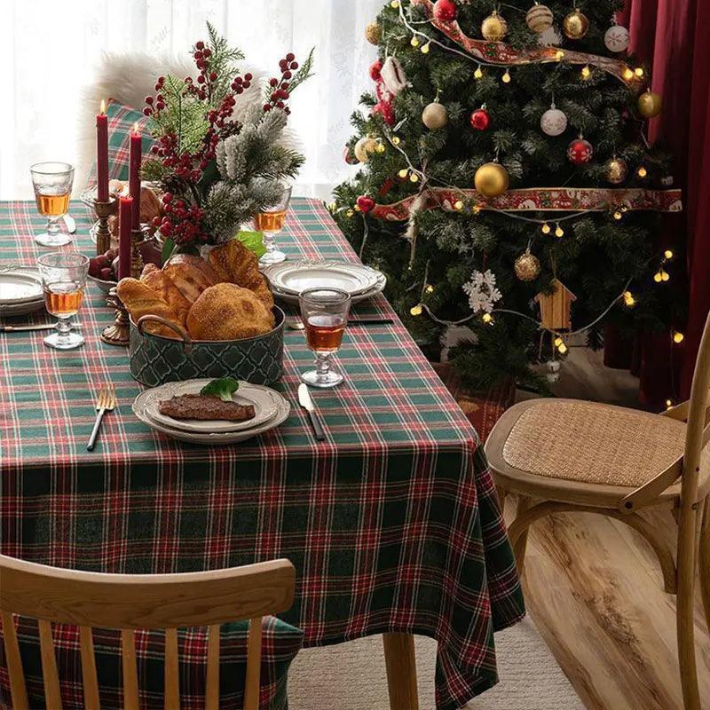 Toalha de Mesa Xadrez com Tema de Natal - Loja STERS.Mey