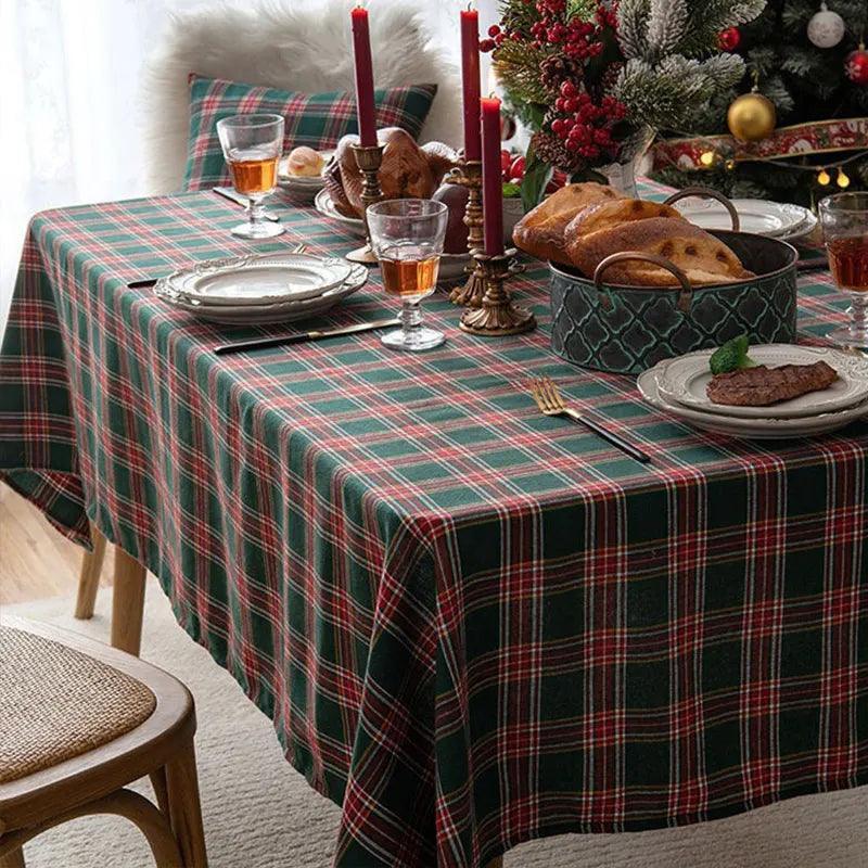 Toalha de Mesa Xadrez com Tema de Natal - Loja STERS.Mey