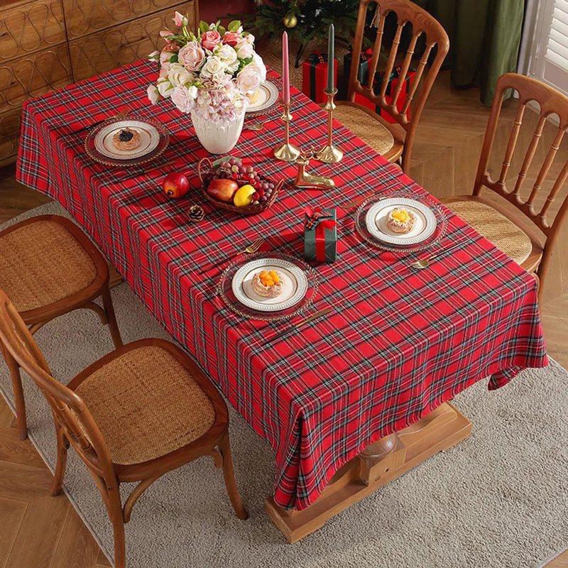 Toalha de Mesa Xadrez com Tema de Natal - Loja STERS.Mey