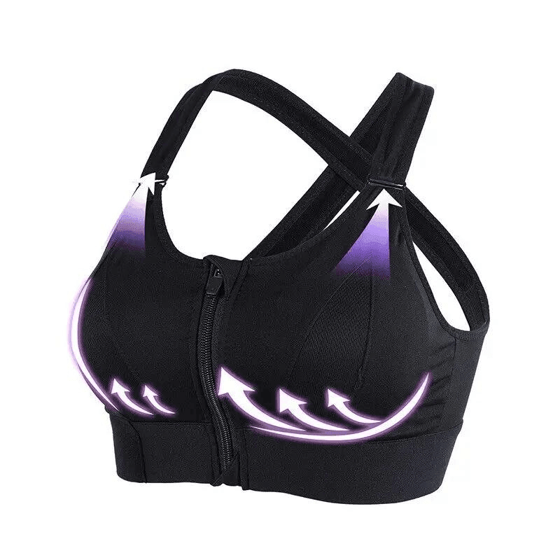 Top Esportivo Feminino de Alta Sustentação com Zíper Frontal – Alça Ajustável, Ideal para Yoga e Treinos de Alto Impacto - Loja STERS.Mey