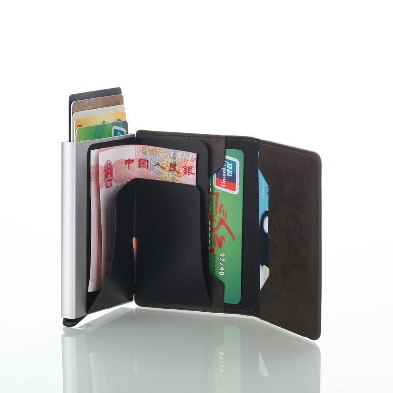 Carteira Antifurto RFID Com Ejeção Automática De Cartões - Loja STERS.Mey