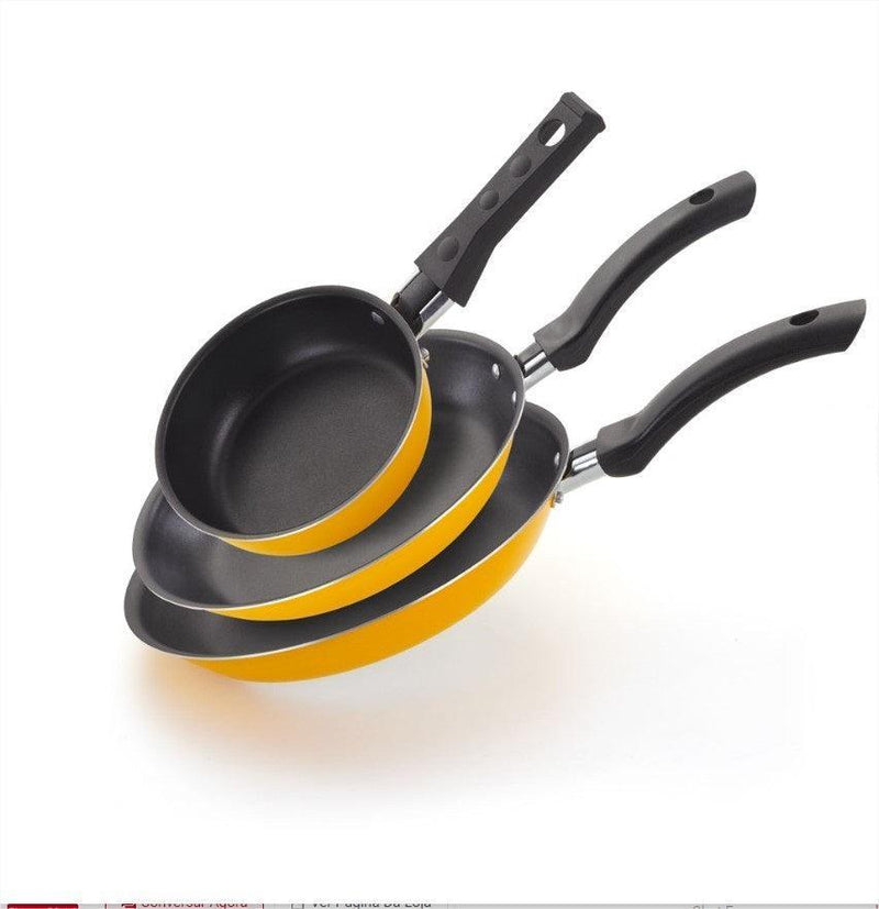 Conjunto de Frigideiras Antiaderente 3 Peças – Cozinha Prática, Saudável e Moderna! - Loja STERS.Mey