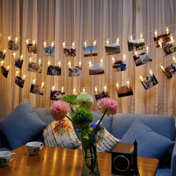 Cordão de Luzes Led com Pregadores para Fotografias - Loja STERS.Mey