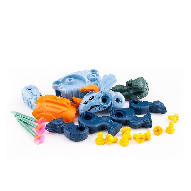 Dinossauro Para Montar Educativo Dino Baby – Brinquedo Interativo com 32 Peças, Ferramenta de Montagem e Canhão de Lançamento - Loja STERS.Mey